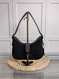 Coach 黑色牛仔布單肩包