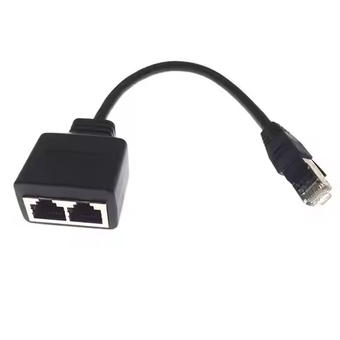 Ethernet Splitter RJ45 1 Male to 2 Female LAN Ethernet Cable Splitter Cable Ethernet Socket Connecto