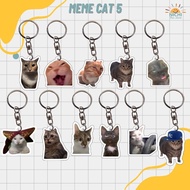 GANTUNGAN [CAT VER. 5] ACRYLIC KEYCHAIN ACRYLIC KEYCHAIN CAT MEME KEYCHAIN VERSION 5 CAT KEYCHAIN