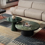 Combination Marble Luxury Designer Small Apartment Round Living Room Household Coffee Table Natural 