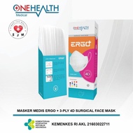 One Health Ergo+ Medical Mask (3 Layers) 4D Ergo+ Surgical Face Mask (3 Ply) 4D Per Box contains 25 