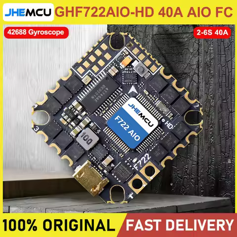 JHEMCU GHF722AIO-HD 40A AIO Flight Control ESC All-in-One 2-6S For FPV Freestyle CinewhoopFPV Racing