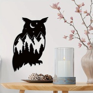 CIFBUY Metal Owl Wall Decor Black Owl Wall Art For Farmhouse Home Office Living Room Bathroom Bedroom Indoor Outdoor Décor Gifts