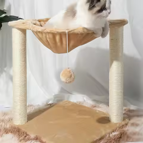 Cat Tree Towers Hammock Cat Condo Climbing Stand Cat Scratching Post Interactive