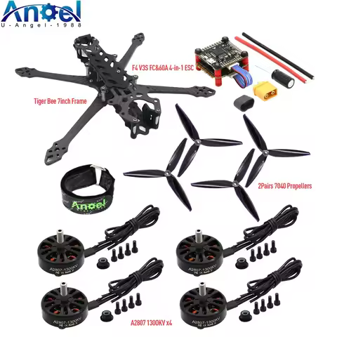 Poisonous Bees 7 Inch 295mm Drone Kit & A2807 KV1300 6S Brushless Motor & F4V3S Plug Flight Control 