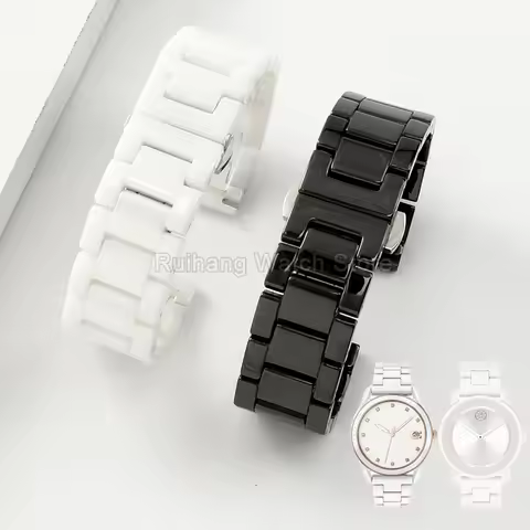 Black White Hypoallergenic Ceramic Watch Accessory for Rossini TianWang Omega Swatch Blancpain Stain