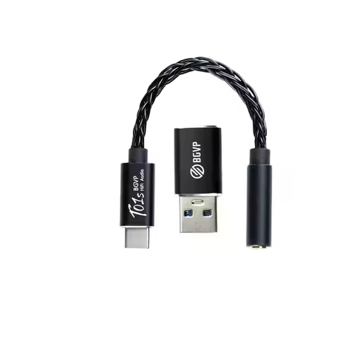 BGVP T01s Dac Decoding Audio HiFi Earphone Amplifier USB TypeC to 2.5/3.5/4.4mm Jack Adapter 32bit D