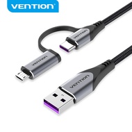 Vention USB Cable USB 2.0 A to Micro B Type C Lightning Cable Male to Male 3 in 1 Aluminum alloy 4.4