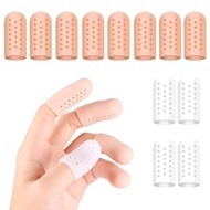 RosewineC 12pcs Gel Finger Cots Silicone Finger Protectors, Breathable Finger Sleeves Finger Bandage