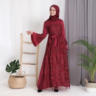 Gamis wanita terbaru 2022 / Gamis remaja terbaru 2022 modern lebaran / Lilla Dress Brukat / Gamis br