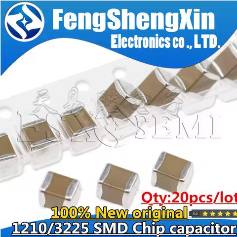 20pcs/lot New 3225 1210 SMD Ceramic Capacitor 10V 16V 25V 50V 1UF 2.2UF 4.7UF 10UF 22UF 33UF 47UF 10