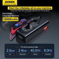 DOSEN 10000mAh 12V Car Jumper Starter Air Pump Power Bank Lighting Portable Air Compressor Cars Batt