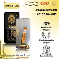 LCD G0LDEN CR0WN TOUCHSCREEN SAMSUNG A01 / A01 BIG / A015 / A015F CONNECTOR BIG ORIGINAL BIG GLASS F