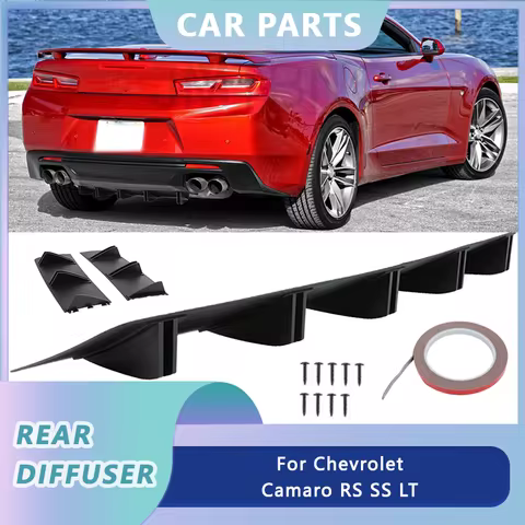 1Pcs Rear Bumper Lip Diffuser Spoiler Splitter Shark 5 Fins For Chevrolet Camaro RS SS LT 81.5cm Uni