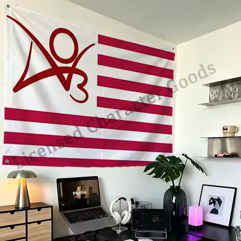Ao3 Red and Striped Flag Polyester Fabric Rustproof Grommets 50x70 60x90 70x115 100x150 150x200 cm D