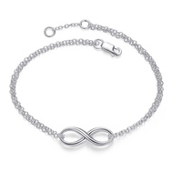 GIUMKA 925 Silver Bracelet MHS04004 Infinite Symbol Big Pendant Endless Lining Birthday Gift