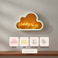 DIY Tulip Cloud Mirror Night Lamp, Handmade Glass, Bedroom Girl Ornament, Photo Frame, Bedside Sleep
