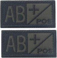 Ruoming 2PCS Blood Type Tactical Patch, 2 x 1 inches, Hook and Loop Fastener, Military ID Badge for