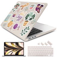 4 in 1 set Print case For Macbook Air 13.6 M2 M3 M4 A3113 A2681 Pro13 14 A3112 A3401 A2338 M1 Air13 