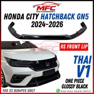 Honda City Hatchback GN5 2024 2025 FLRS Thai V1 Front Lip RS Bumper -Glossy Black