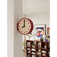 Wall Clock ins Style Clock Living Room 2025 New Retro Clock Corner Double-Sided Wall Clock Art Wall 
