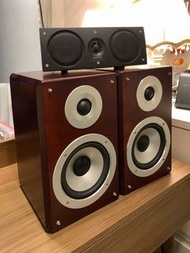 Philips 無縫木喇叭一對  跟 中置喇叭  2 ways speaker and Center speaker