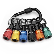 ELEAD 6-Piece Bit Holder Key Chain, 1/4 inch Multi-Color Hex Shank Bit Holders, Quick Release Design