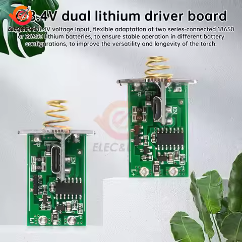 6-8.4V Dual Lithium Driver Board LED Drive Board 3/5 Modes PCB Circuit Board For 2X 18650 or 26650 B