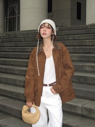 MALIMAYS - Brooke Suede Jacket เสื้อกันหนาวหนังกลับ คอปกหนัง