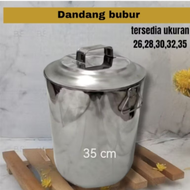 DANDANG BUBUR/BAKSO POLOS 35 cm/BAHAN STENLIS TEBAL   Dandang Bubur Panci Rebus Air Buleng Bahan Sta
