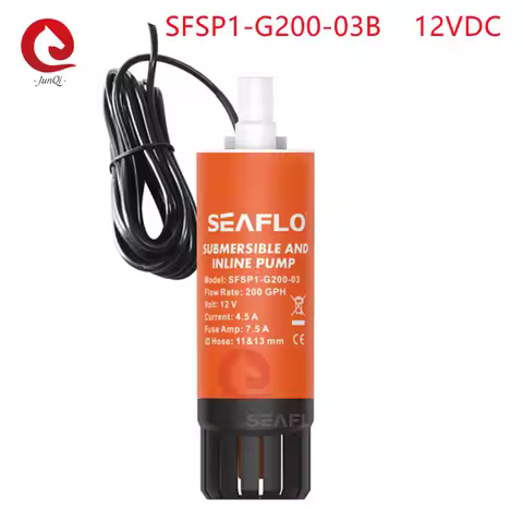 Seaflo 12V Protable Electric Pump SFSP1-G200-03B Linear Pump 200GPH Submersibale Pump For RV Yacht