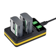 2-Pack NB-2L NB-2LH Battery and LED Dual USB Charger Kit for Canon NB-2L NB-2LH BP-2L5 BP-2LH and Ca