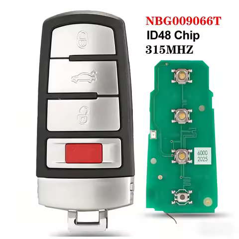4 Button Smart Slot Car Key NBG009066T 315MHz ID48 Chip For VW Volkswagen Passat B6 B7 CC HU66 Uncut