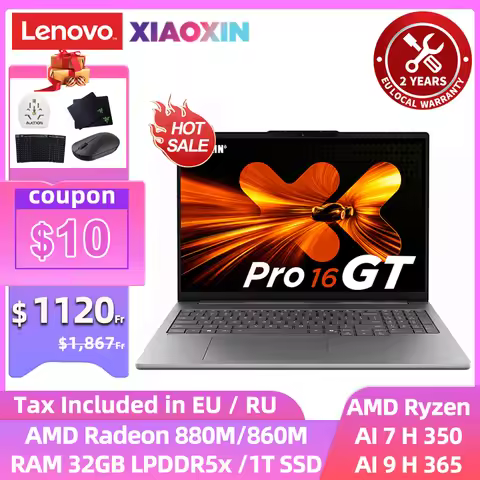 【2025】 Lenovo Laptop Xiaoxin Pro 16 2025 Ryzen AI 9 H 365/7 H350 /32GB LPDDR5X 1T SSD 16-inch 2.8K O