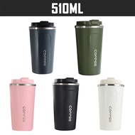 SG Stainless Steel Vacuum Coffee Cup Insulated Thermal Mug Leakproof Travel Tumbler Water Bottle Thermos Flask For Travel Cycling Bicycle Kids Adult Bubble Tea Starbucks Hot Cold Beverage with Lid Set