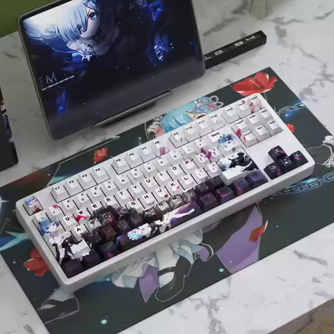 1 Set Re:Life In A Different World From Zero Keycaps Cherry Profile PBT Dye Subbed Anime Key Caps Fo