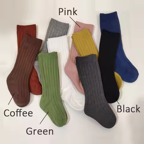 0-7Y Children Socks Stripped Girls Knee High Socks Spanish Toddlers Long Tube Socks Kids Boys School