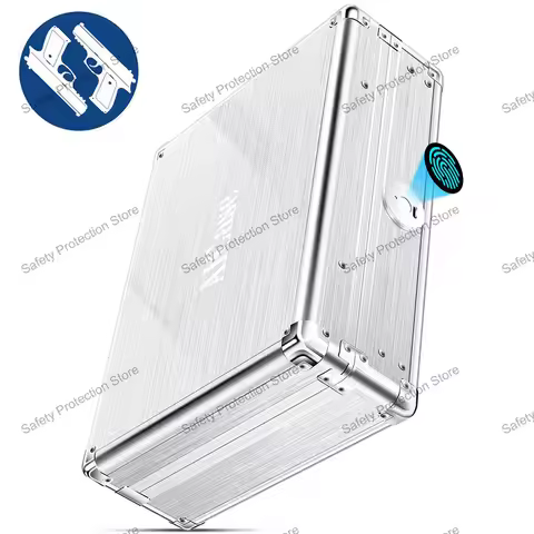 Biometric Fingerprint Safe Box Jewelry Privacy Security Storage Box Gun Safe Morse Code Lock Box Int