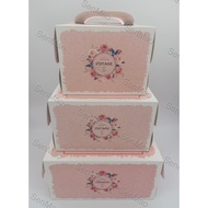 [SG Seller] Cake Box with Base / Baking Packaging Box VINTAGE Pink 6 Inch  8 Inch 10 Inch