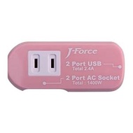 J-Force iPhone/スマートフォン充電対応 電源タップ 『世界平和シリーズ』 AC2口+USB 2ポート インテリ