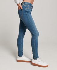 Superdry Organic Cotton Vintage Mid Rise Skinny Jeans - Salem Mid Blue