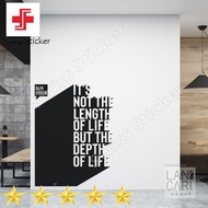 Wall Sticker Life Motivational Quotes Office Window Cutting Sticker - Matte Black ELEGAN