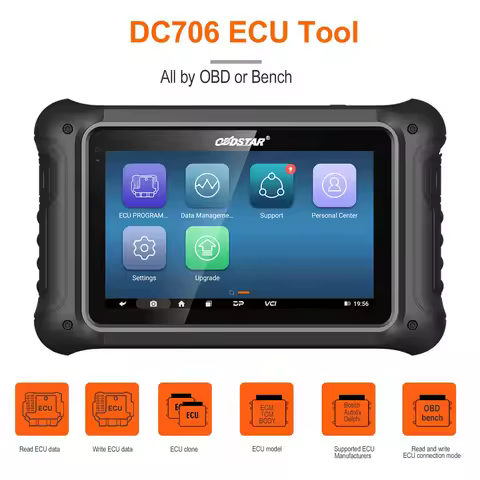 OBDSTAR DC706 ECU Tool for Car and Motorcycle ECM/ TCM/ BODY ECU Clone by OBD or Bench Mode