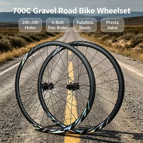 Pasak 700C Gravel Road Bike Wheelset Tubeless Ready 24h-24h Holes 6-Bolts Disc Brake 12s Hub Body HG