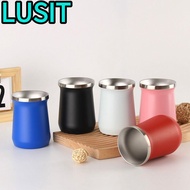 LUSIT Yerba Mate Cup, Stainless Steel Cleaning Brush Yerba Mate Gourd, Home Easy to Clean Double-Wal