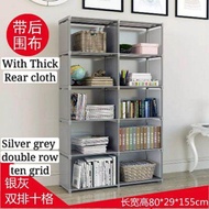 Book shelf rack 3 tier 3colums or 5 Tier 10 columns book + with thicken rear cloth 332