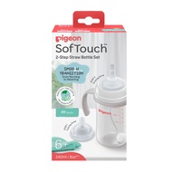 Pigeon SofTouch BPP Step Up Straw Bottle Set 240ml - 6M+