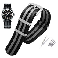 Nylon Strap for O-Mega Tudor Seiko Seamaster 007 Commander Watch, One Piece, Single Pass, 20mm 22mm.