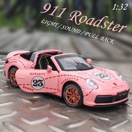 【RUM】1:32 Scale Porsche 911 Targa 4S โลหะผสมโมเดลรถยนต์ Light & เสียงประกอบรถ Diecast ของเล่นเด็กตุ๊