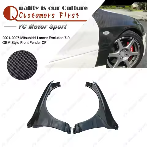 Car Accessories Carbon Fiber OEM Style Front Fender Fit For 2001-2007 Lancer Evolution 7-9 EVO 7 8 9